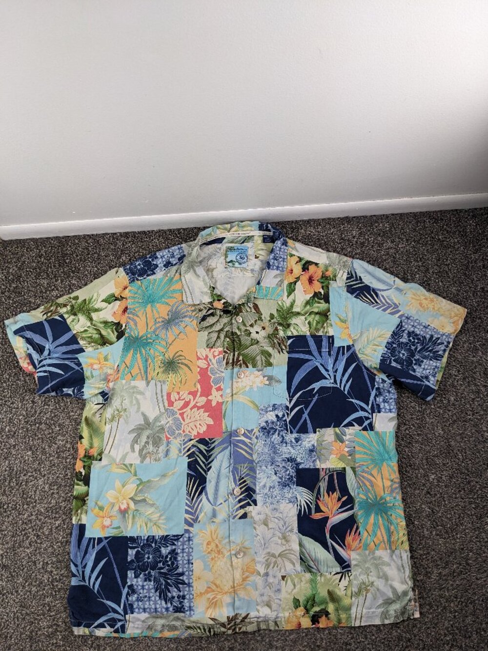 Tommy Bahama Hawaiian Shirt 30th Anniversary Passport To Paradise Silk Mens 2XL